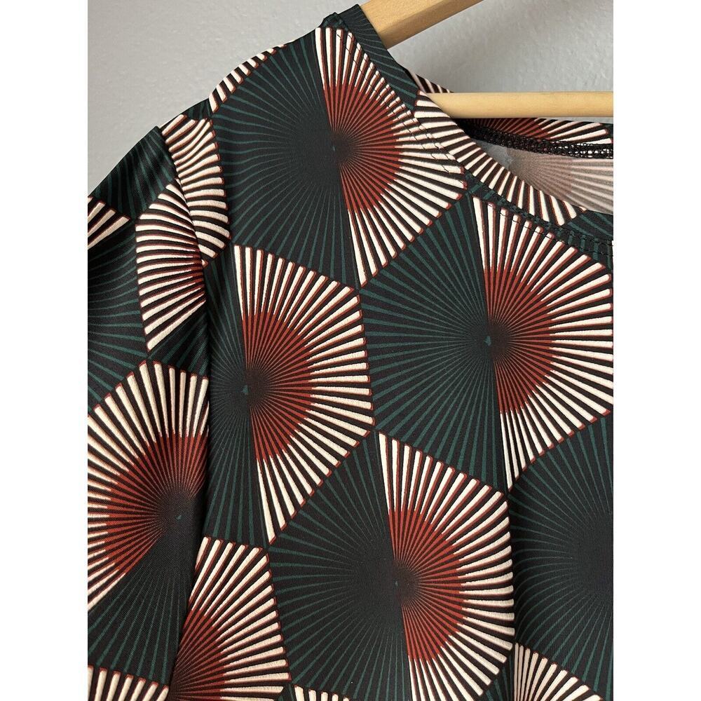 NICHE Nilgun Derman Tunic Top Salsa Size XLarge Fans Print Green Multi - Picture 4 of 5